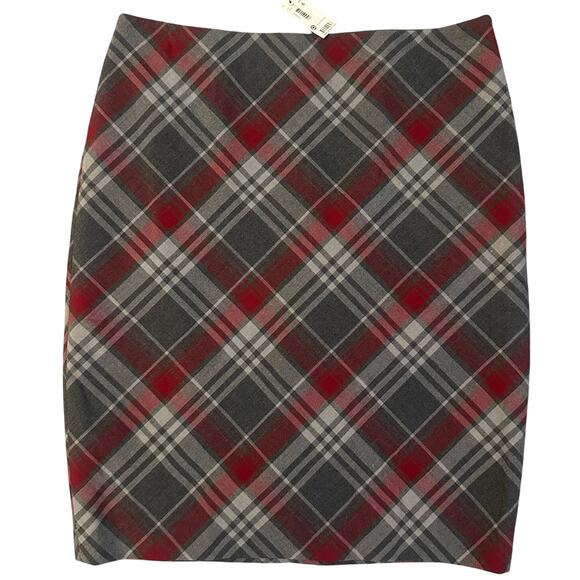 The Limited Dresses & Skirts - The Limited, Gray/Red Plaid/Tartan, Lined, Knee Length Pencil Skirt NWT- 6